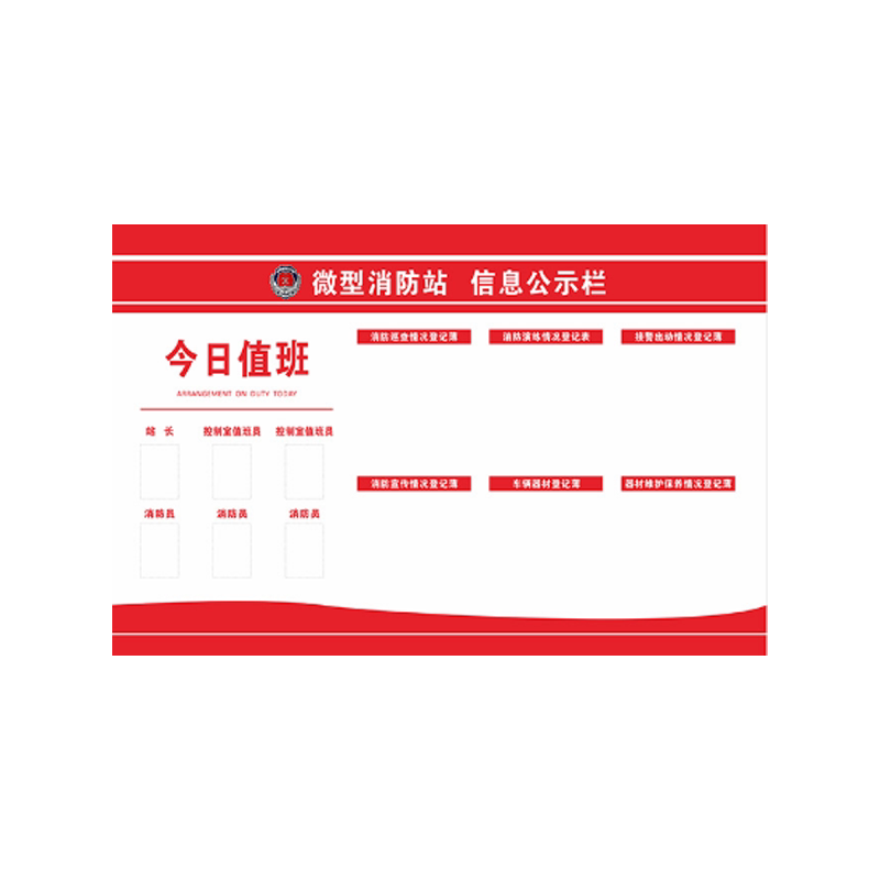 微型消防站制度牌标识牌
