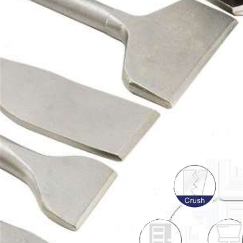 冲击钻头方圆柄 尖扁 凿子 镐钎电镐头U型凿开槽穿墙钻五坑凿6PC