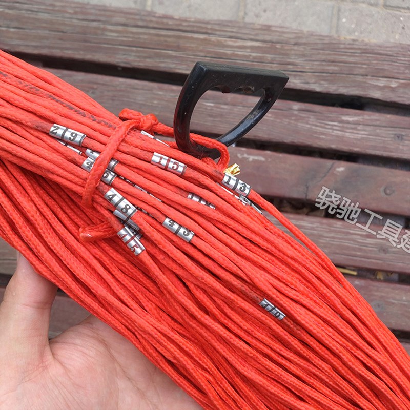 100米测量绳5j0米测绳百米绳带数字刻度工程丈量绳子测绘绳测井绳