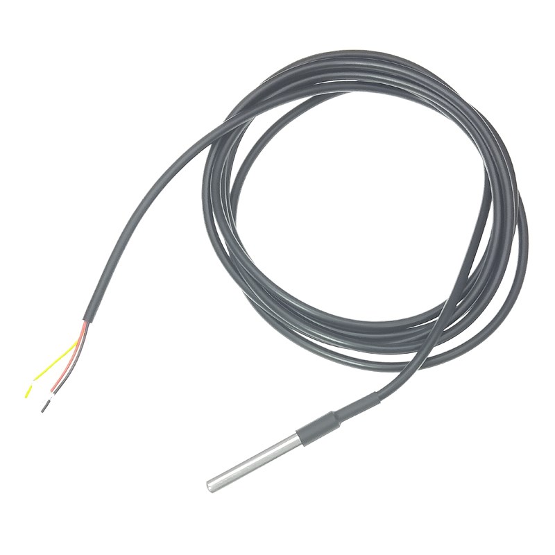 DS18B20数字温度传感器探头水温探测线不锈钢封装 防水型 1米 2米