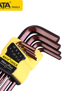 锴达 KATA 内六角扳手9件球头 特长 中长 古铜色S2 KT6001 KT6002