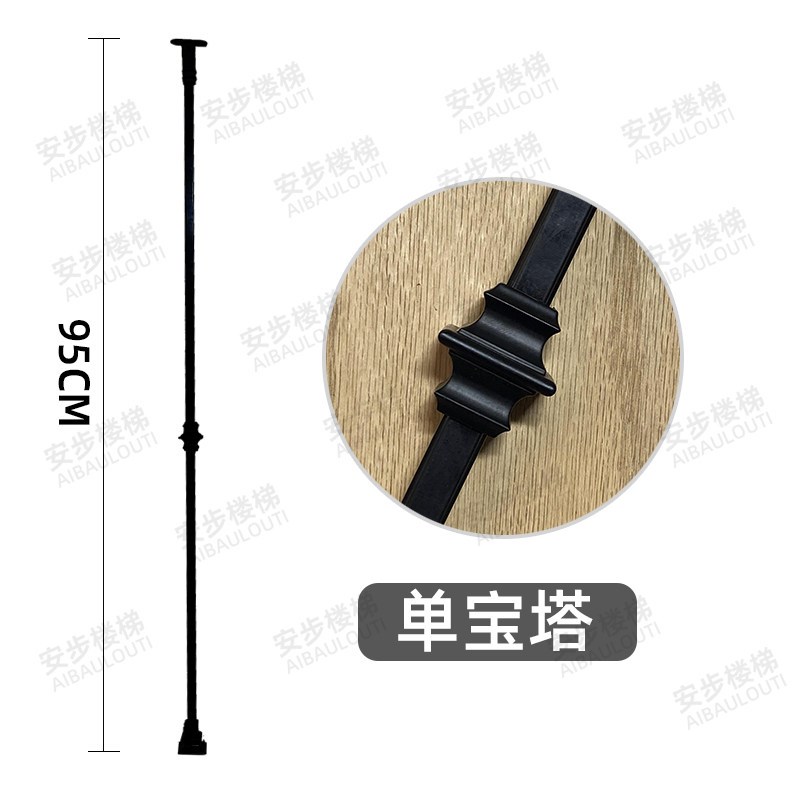实木楼梯扶手实心烤漆铁艺铝艺立柱别墅室内简约现代欧式实木护栏图片