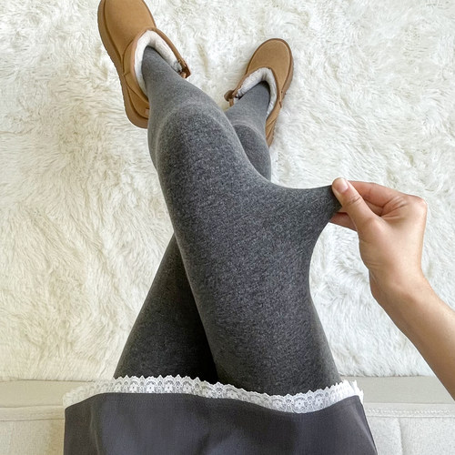 【平板棉正品】灰色打底裤女春秋