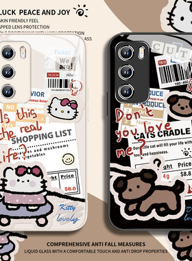 适用贴纸凯蒂猫红米k90pro手机壳小米17promax卡通note14可爱k80ultra情侣k70趣味15遛狗14复古风13新款12/11