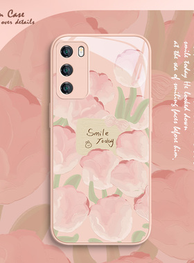 适用小米13pro手机壳14花朵iqoo10新款note11女k60/k70小众12粉色x80/x90/x100郁金香s16/15闺蜜reno9/8玻璃7