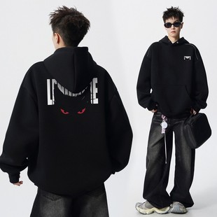 外套上衣 宽松休闲百搭情侣装 美式 潮牌重磅连帽卫衣男2025秋冬新款