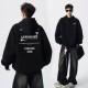美式 潮牌重磅连帽卫衣男秋冬加绒设计感印花小众宽松休闲百搭上衣