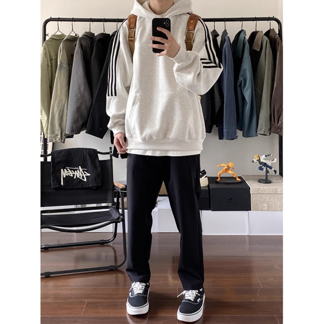 其它潮牌三条杠连帽卫衣