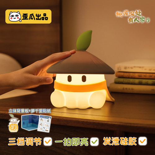 桃源深处有人家萝千里拍拍灯卧室暖光 typec小夜灯可充电三档变光