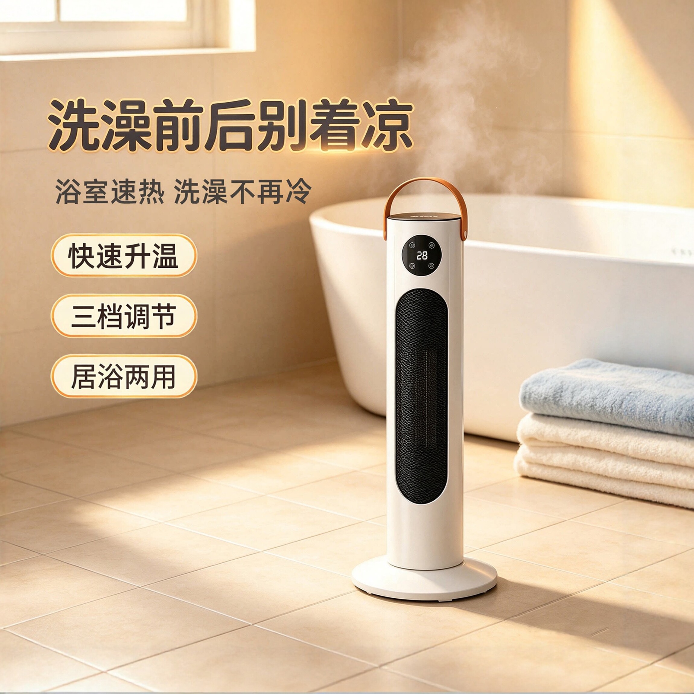 PTC暖风机取暖器家用小型速热恒温三档调节宿舍浴室电暖气烤火炉