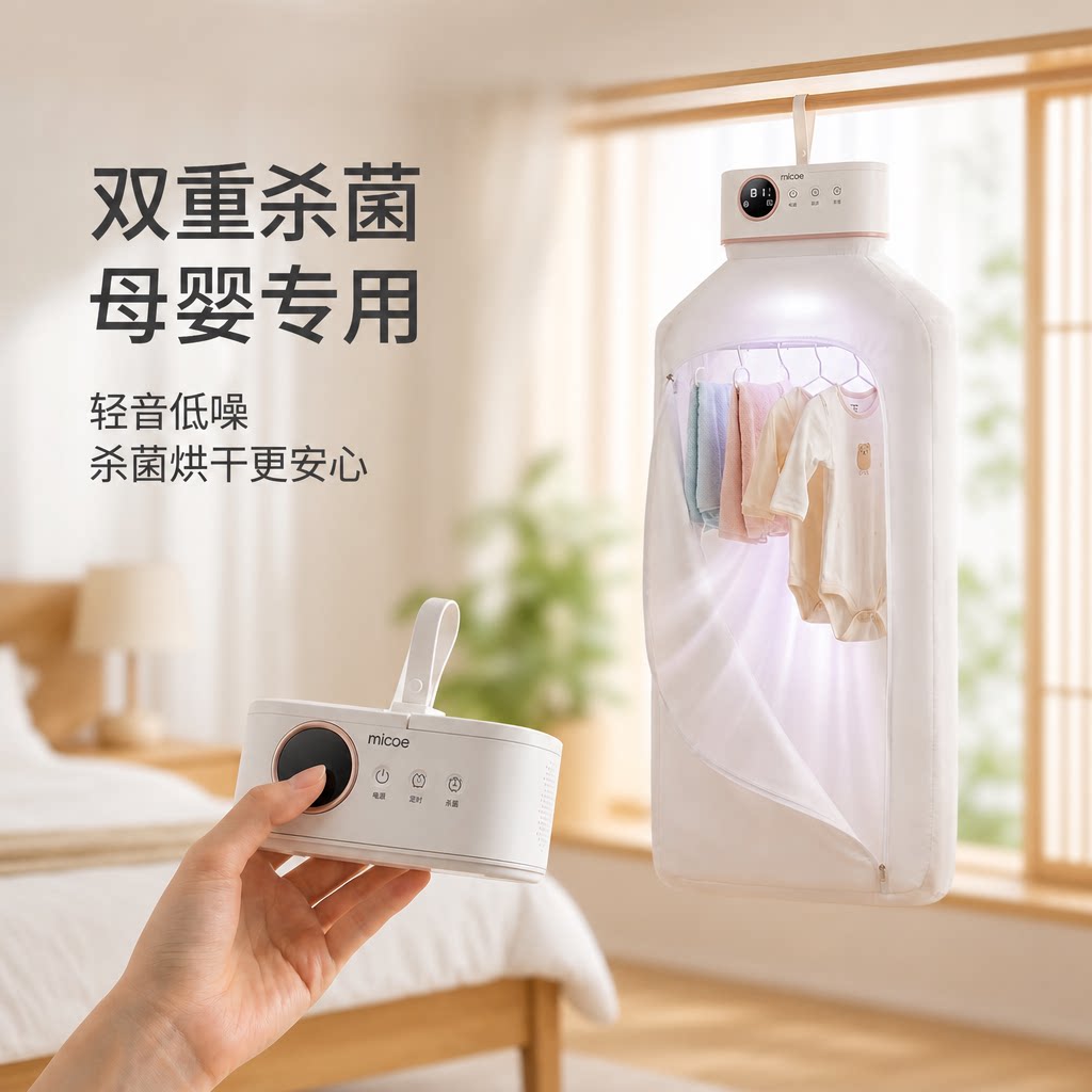 婴儿衣物烘干机家用小型烘衣服宝宝专用杀菌干衣机母婴衣物烘干器
