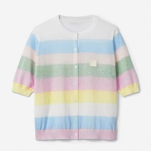 2026夏季多巴胺彩虹针织开衫女