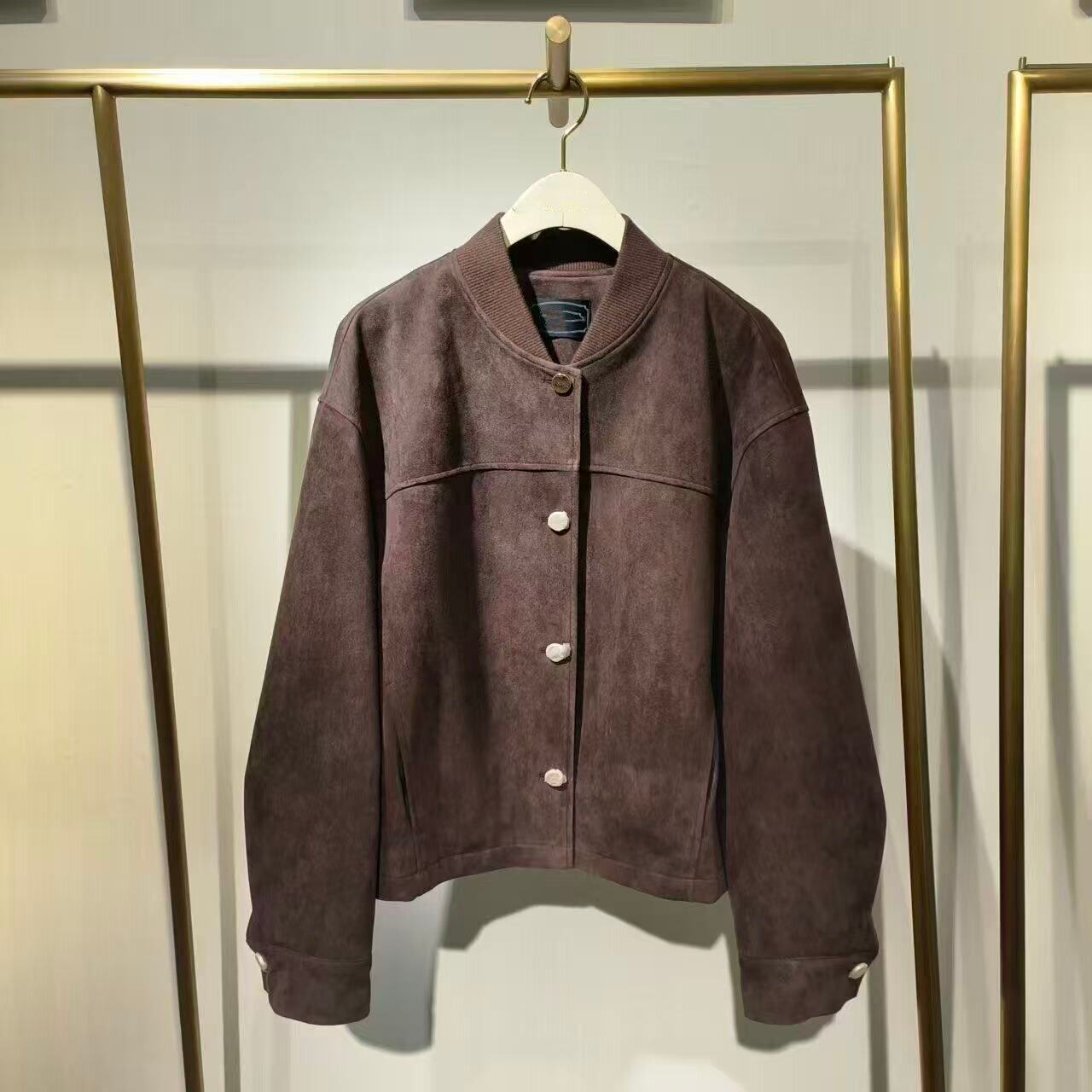 冬季咖啡色老钱风短款棉服女