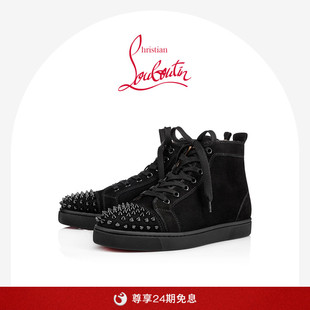 红底鞋 板鞋 路铂廷LOUSPIKES男鞋 铆钉高帮运动鞋