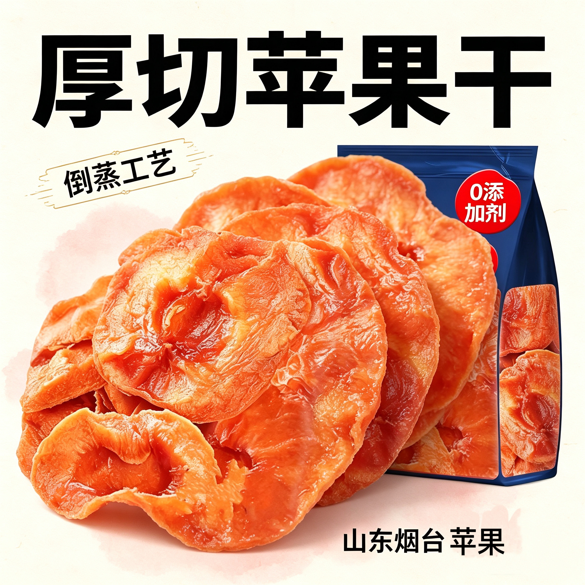 烟台苹果干无糖无添加官方旗舰店三蒸三晒农家酸甜孕妇儿童零食