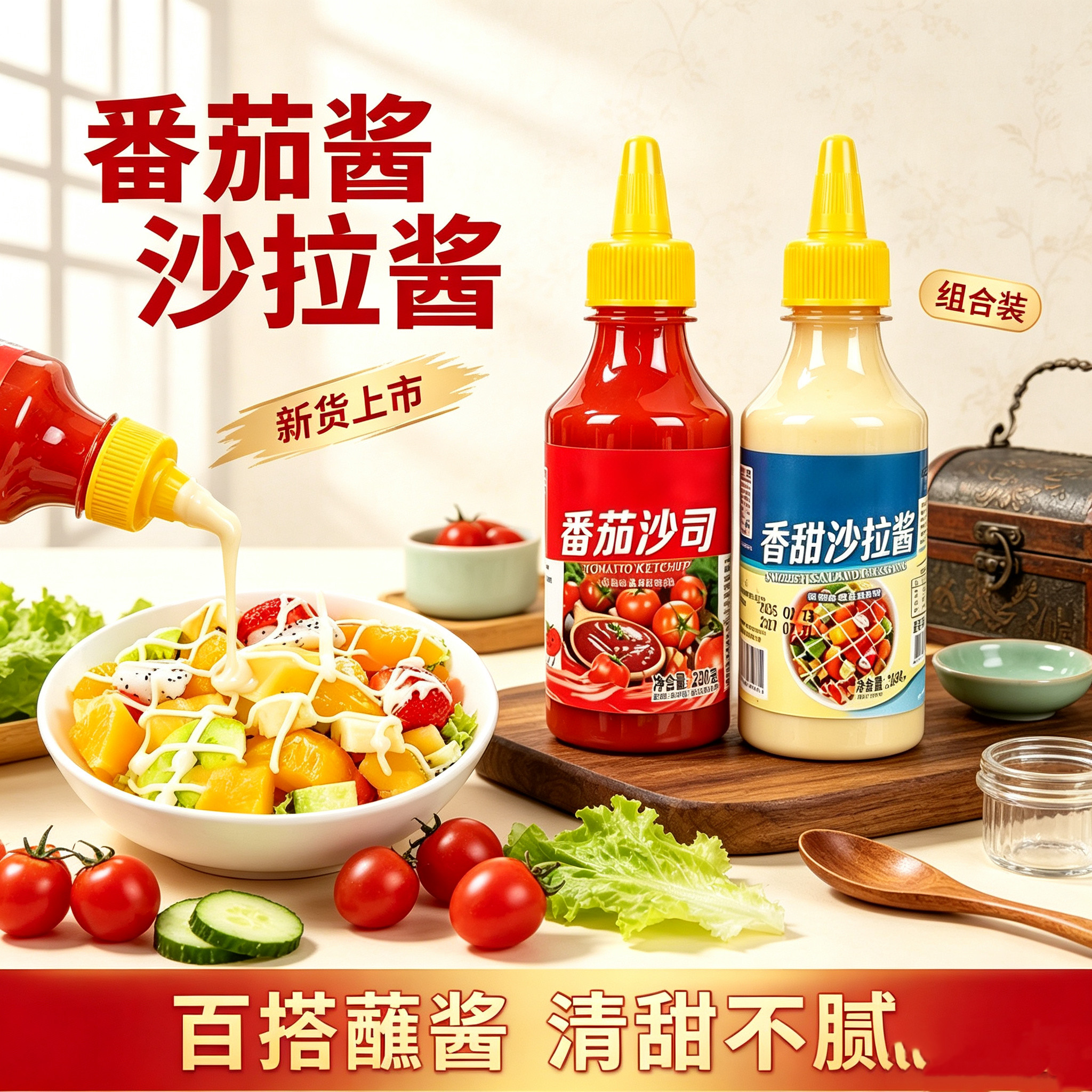 沙拉酱商用批发水果蔬菜沙拉酱烘焙寿司专用汉堡三明治番茄色拉酱