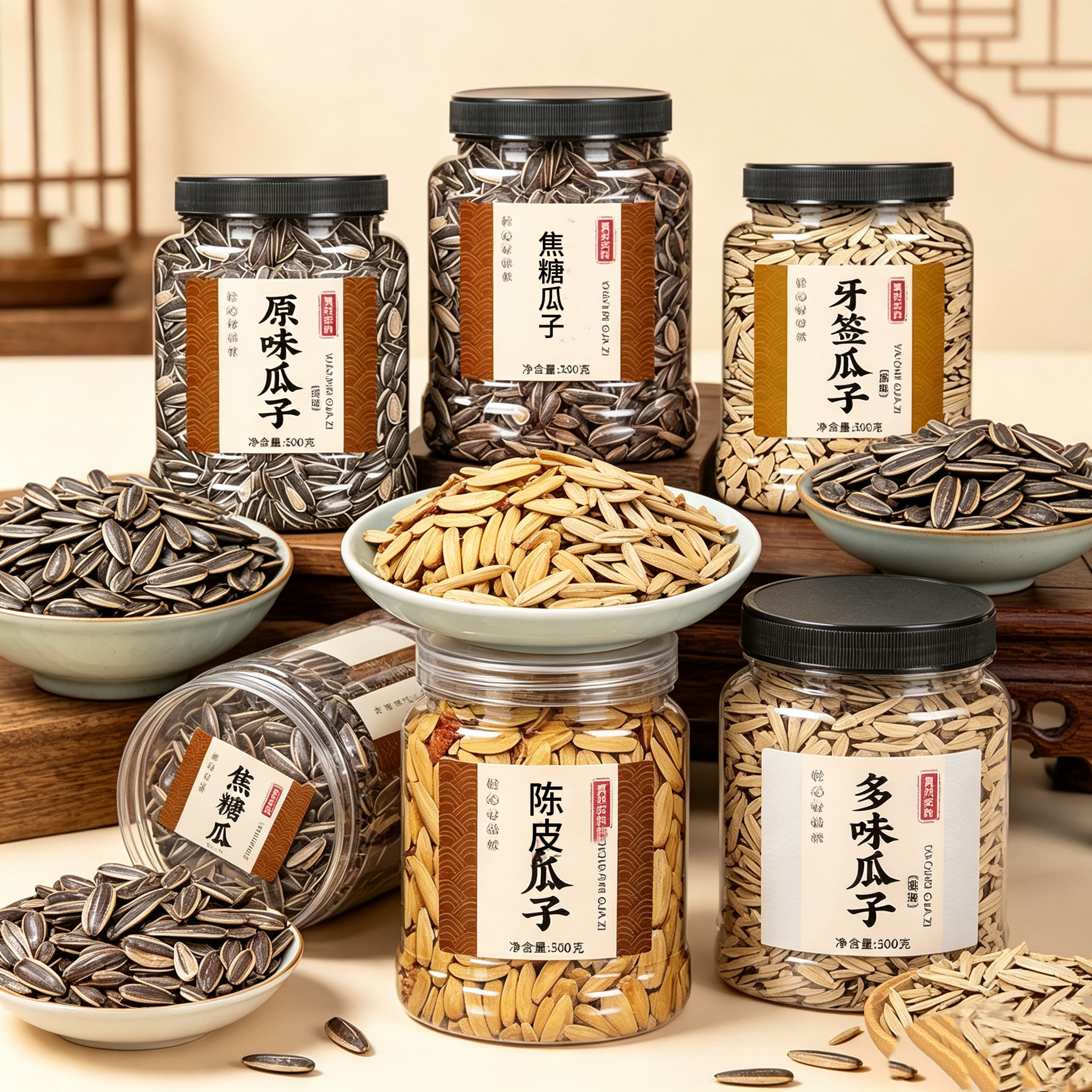 散装瓜子组合装大礼包焦糖核桃山味葵花籽脱皮瓜子西瓜瓜籽南瓜子