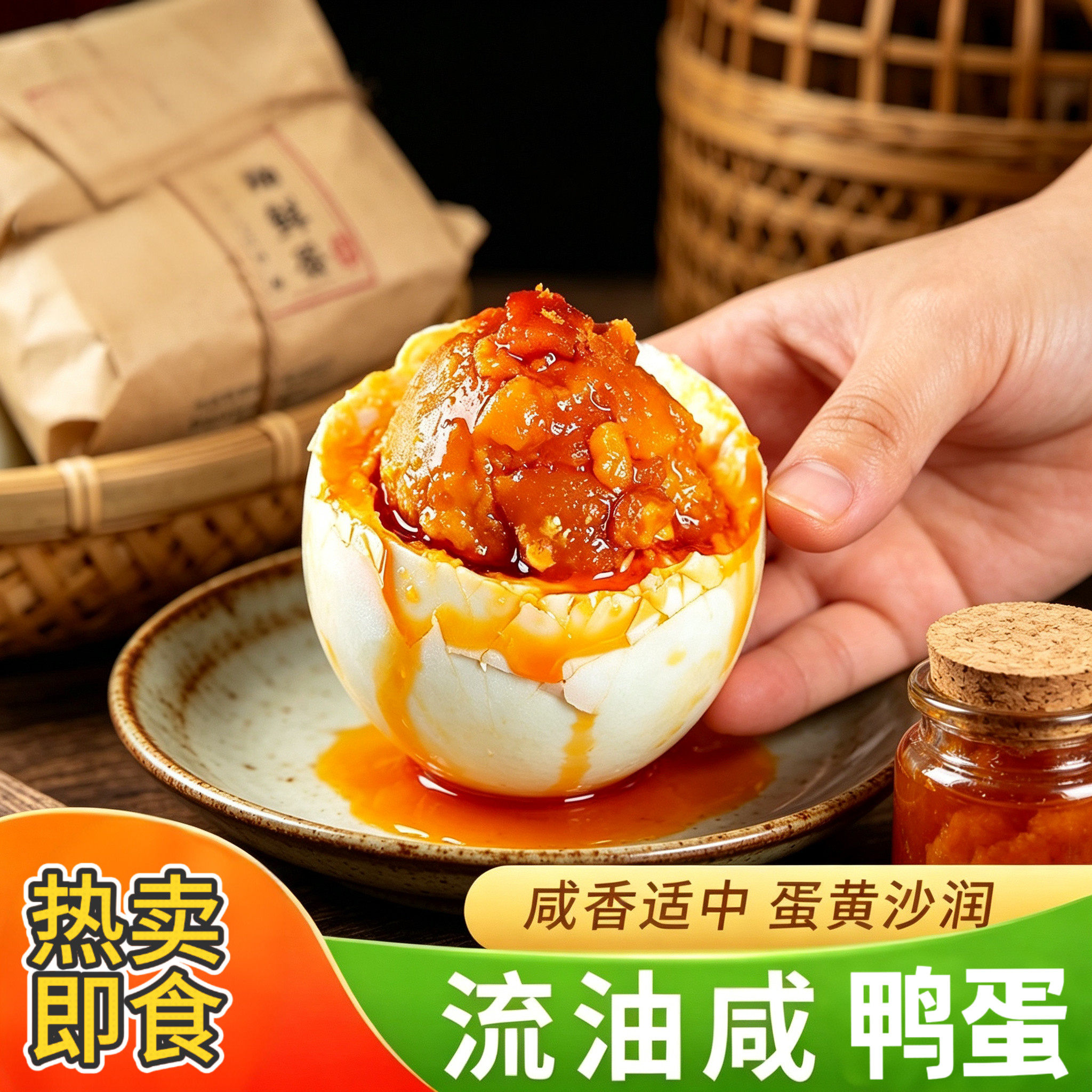 【轻盐鸭蛋】即食咸鸭蛋起沙红心流油咸蛋新鲜腌制散养麻鸭咸蛋