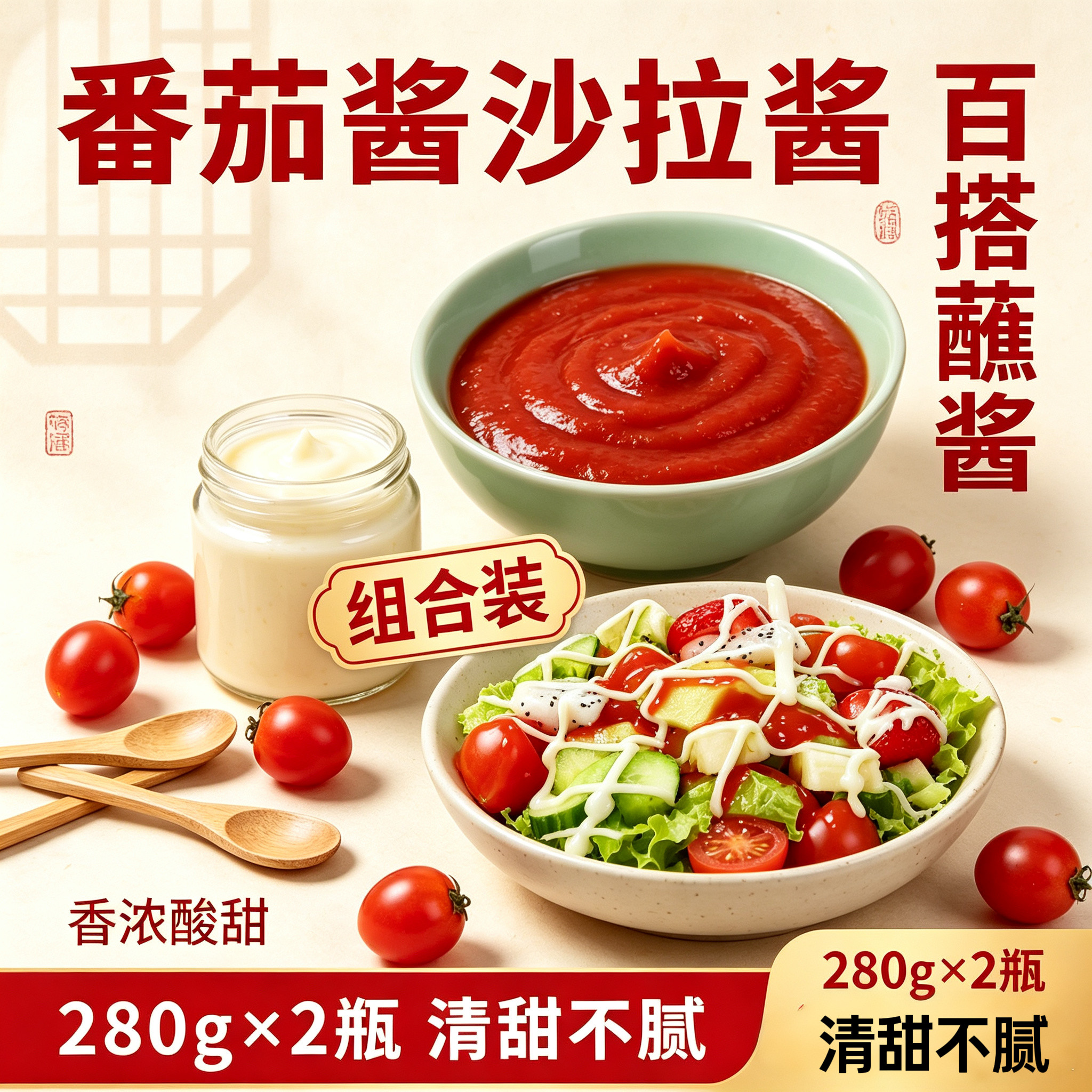 香甜沙拉酱水果蔬菜专用家用汉堡三明治专用沙拉商用酱料批发商用