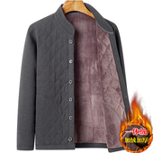 秋冬中老年人加绒加厚羊羔绒开衫 男爸爸保暖老人内穿爷爷上衣外套