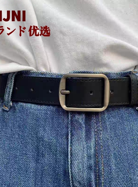 日本無印新款针扣皮带男女士潮ins韩版牛仔裤百搭年轻人简约腰带
