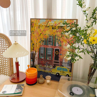 港画北欧装饰画小众客厅卧室治愈系挂画公寓装饰画房间装饰床头画