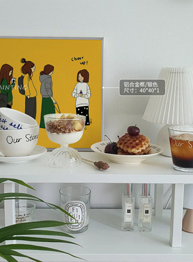 港画猫狗一家人装饰画Miaomi-and-I卡通人物治愈生活卧室北欧挂画