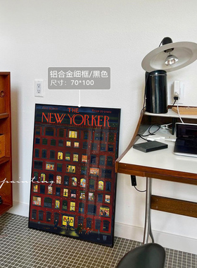 港画 Christmas冬灯耶诞节装饰画纽约客封面海报挂画氛围感卧室画