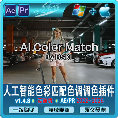 AE/PR插件 人工智能色彩匹配色调调色 BSKL AI Color Match Pro