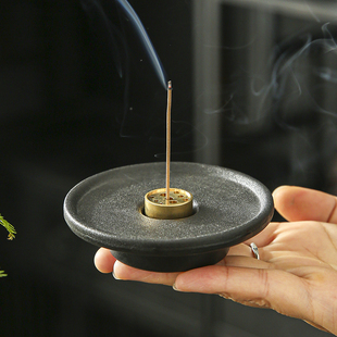 简约日欧式 枯山水陶瓷卧线香香插底座立盒家用室内创意香薰道摆件