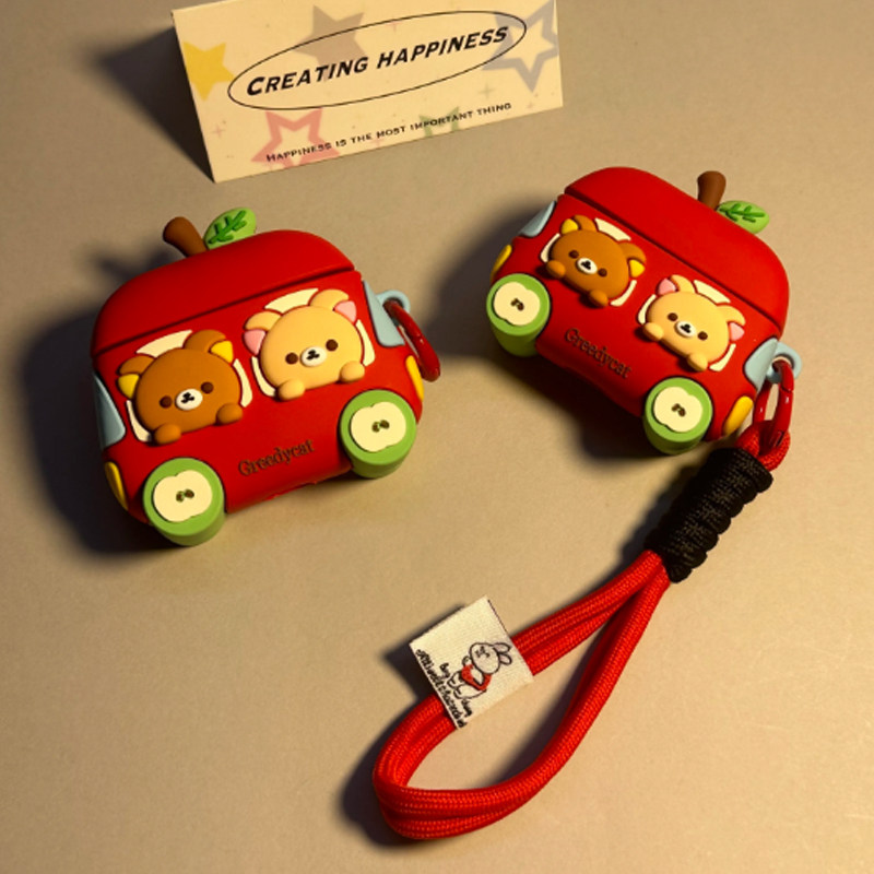 汽车小熊适用Sony索尼xm5保护套硅胶索尼1000xm5无线蓝牙耳机壳可爱卡通第五代保护壳降噪豆5代收纳包