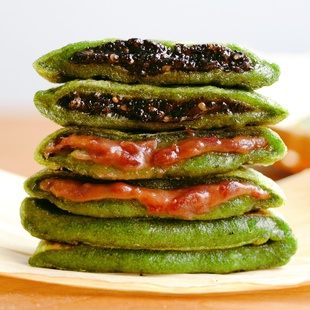 浙江特产艾草麻糍纯糯米糍粑手工包馅黑芝麻糍粑糯叽叽糕点心小吃