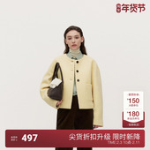 气质高级2024秋冬新品 OCHIRLY欧时力 100%羊毛呢小香风外套女法式