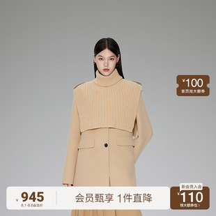 ochirly歐時(shí)力 秋冬馬甲兩件套 澳進(jìn)口100%羊毛呢外套女2023新款