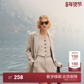 饰带正装 宽松休闲通勤西装 夏装 装 外套女 ochirly欧时力2024新款