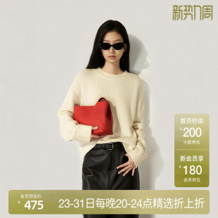 新品 OCHIRLY欧时力 澳大利亚进口羊毛毛衣女上衣松弛感2025春季