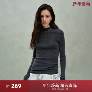 OCH.欧时力120支毛衣无缝一体25春新品 可机洗100%美丽诺羊毛