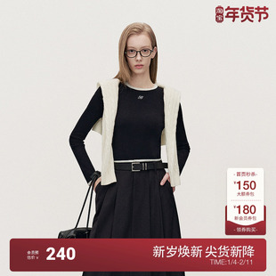 【可机洗澳洲进口美丽诺羊毛】欧时力针织毛衣女打底2024秋季新品