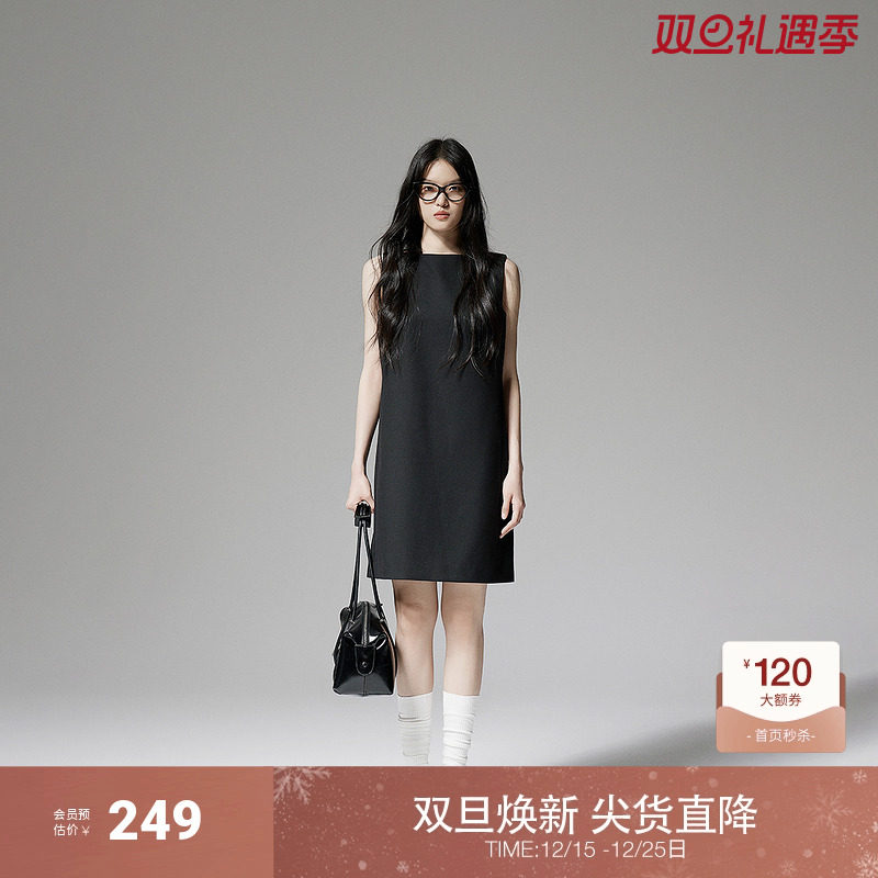 欧时力精纺无袖连衣裙