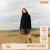 OCHIRLY欧时力系带PU皮直筒短裤 女宽松休闲显瘦百搭2025春新款