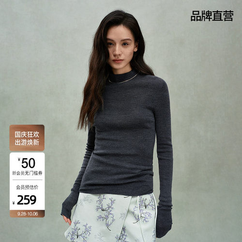 【可机洗100%美丽诺羊毛】OCH.欧时力120支毛衣无缝一体春新品