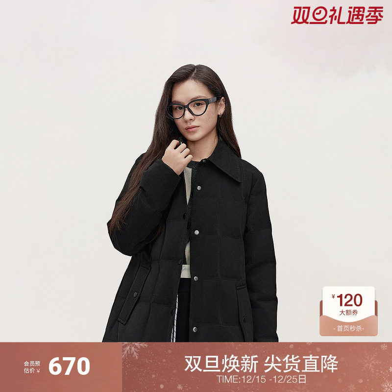 欧时力绗缝衬衫羽绒外套