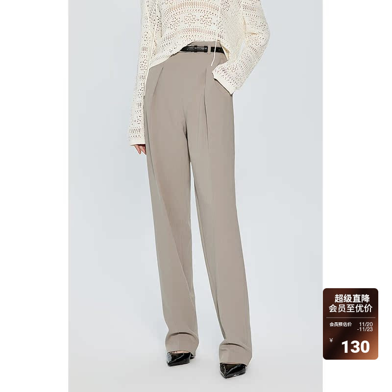 ochirly欧och时力腰带直筒西