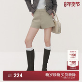 2025春新款 ochirly欧时力休闲小A字短裤 女通勤宽松简约时尚