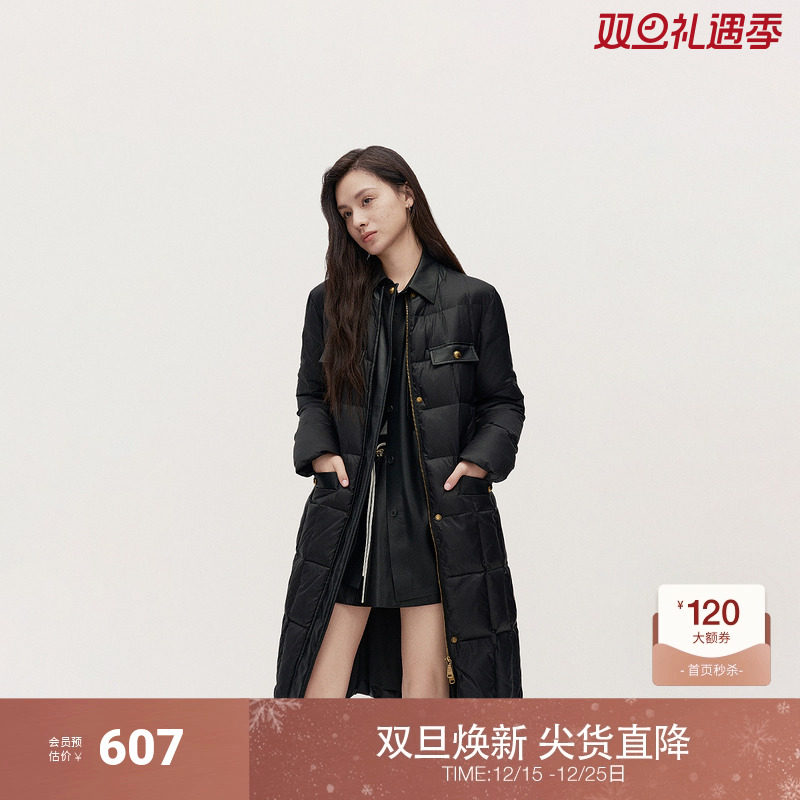 欧时力中长小香风羽绒服