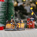 发光树脂彩色圣诞小房子桌面摆件圣诞节场景氛围装 饰品儿童小礼物