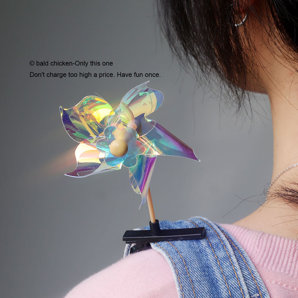 秃鸡!无聊了 戴一个会转动的风车发卡! 可爱卡通发卡 饰品