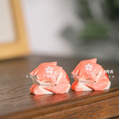 可爱木雕狐狸摆件车载装 托付于你 神明 饰品八重神子手办 我