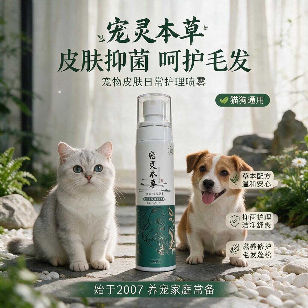 宠灵本草猫狗癣抑菌喷雾