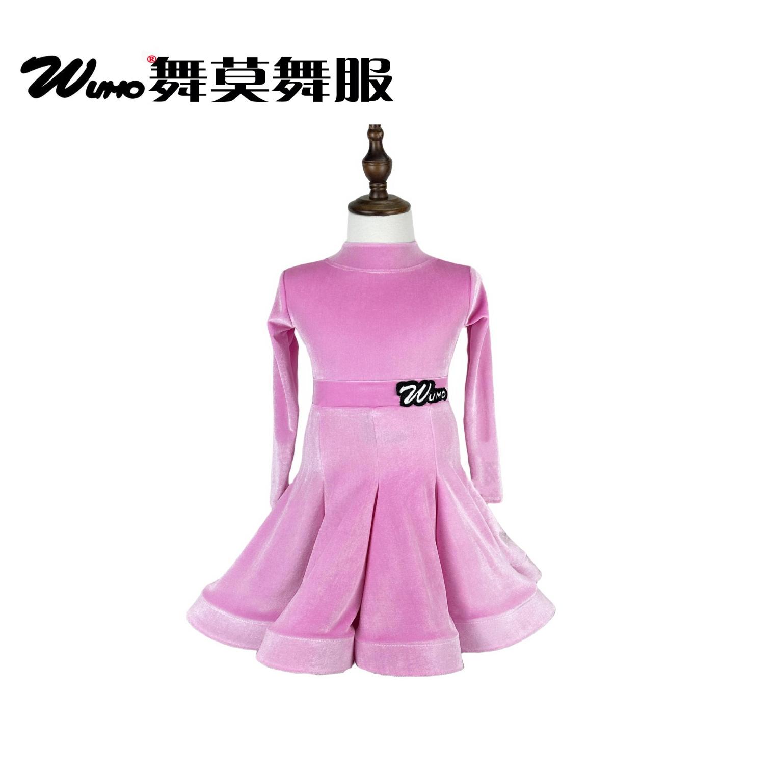 少儿童拉丁舞服装女童练功服比赛舞蹈裙专业表演出女孩秋冬季新款
